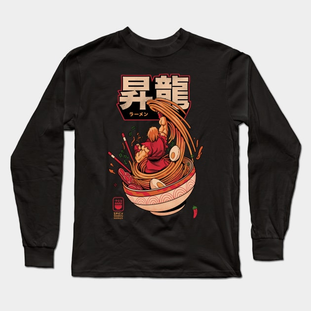 Spicy Shoryu Noodles Long Sleeve T-Shirt by Madkobra